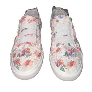Blowfish Malibu Floral Canvas Slip On Sneakers Womens Size 9 Elastic Comfort